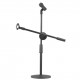 Dual Purpose Desktop Microphone Stand with Anti-slip Metal Base and 2 Mic Clips Adjustable Mic Stand Boom Arm Microphones Desk Bracket for Speech Meeting Live Stream Sing Voice Recording