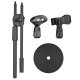 Dual Purpose Desktop Microphone Stand with Anti-slip Metal Base and 2 Mic Clips Adjustable Mic Stand Boom Arm Microphones Desk Bracket for Speech Meeting Live Stream Sing Voice Recording