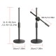 Dual Purpose Desktop Microphone Stand with Anti-slip Metal Base and 2 Mic Clips Adjustable Mic Stand Boom Arm Microphones Desk Bracket for Speech Meeting Live Stream Sing Voice Recording