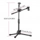 Dual Purpose Microphone Tripod Stand with 2 Mic Clips Adjustable Mic Stand Boom Arm Microphones Desk Floor Bracket for Speech Meeting Live Stream Sing Voice Recording