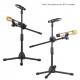 Dual Purpose Microphone Tripod Stand with 2 Mic Clips Adjustable Mic Stand Boom Arm Microphones Desk Floor Bracket for Speech Meeting Live Stream Sing Voice Recording