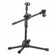 Dual Purpose Microphone Tripod Stand with 2 Mic Clips Adjustable Mic Stand Boom Arm Microphones Desk Floor Bracket for Speech Meeting Live Stream Sing Voice Recording