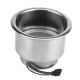 Cup Holder RGB LED Light Drink Cup Holder Remote Control Stainless Steel for Marine Boat Car Truck RV