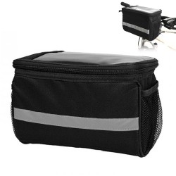 Reflective Bicycle Handlebar Basket Insulated Cooler Bag Outdoor Cycling Mountain Bike Front Tube Bag Pack