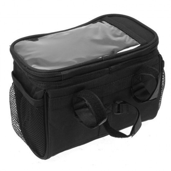 Reflective Bicycle Handlebar Basket Insulated Cooler Bag Outdoor Cycling Mountain Bike Front Tube Bag Pack