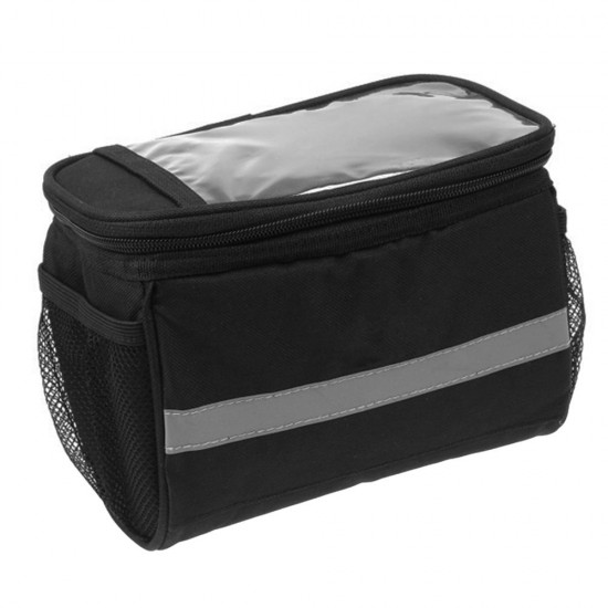 Reflective Bicycle Handlebar Basket Insulated Cooler Bag Outdoor Cycling Mountain Bike Front Tube Bag Pack