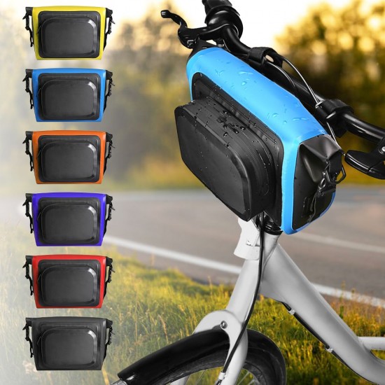 Waterproof Bike Bag Multifunctional Front Bicycle Bag Cycling Handlebar Pannier Large Capacity MTB Bike Phone Holder Road Bike Bag Bicycle Storage Bag  Shoulder Pack Bike Accessories