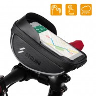 Bicycle Handlebar Phone Mount Bag Waterproof Cycling Front Frame Top Tube Bag Pannier with Touchscreen Phone Holder Case Bike Tool Storage Bag Pack