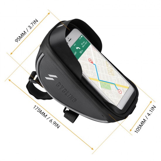 Bicycle Handlebar Phone Mount Bag Waterproof Cycling Front Frame Top Tube Bag Pannier with Touchscreen Phone Holder Case Bike Tool Storage Bag Pack