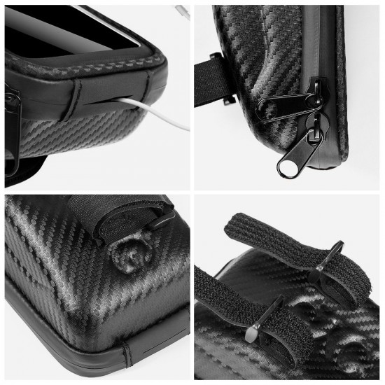 Bike Frame Bag Front Tube Bag Handlebar Bag Bicycle Bag with Touchscreen Phone Case