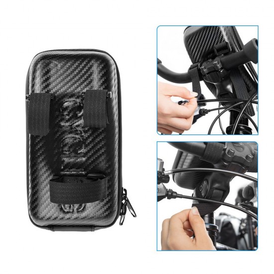 Bike Frame Bag Front Tube Bag Handlebar Bag Bicycle Bag with Touchscreen Phone Case