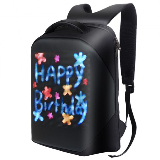 Shoulder Backpack LED Full-Color Screen Travel Laptop Backpack Waterproof Shoulder Bag for Daypack Outdoor