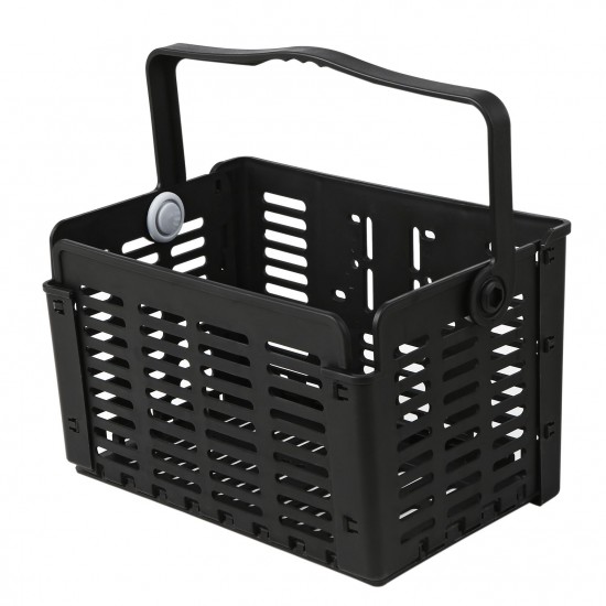 Folding Bike Basket Detachable Plastic Bike Handlebar Front Basket Bicycle Rear Rack Hanging Basket Cycling Cargo Carrier