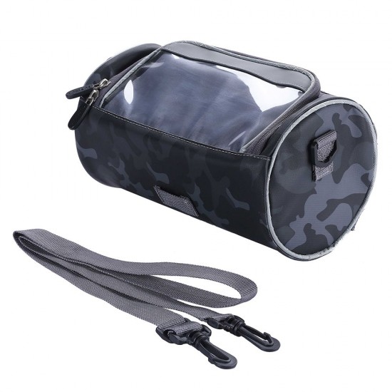 Waterproof Bike Handlebar Bag Bicycle Front Bag Camouflage Touchscreen Phone Holder Bag Pack Shoulder Bag MTB Cycling Storage Bag Pannier