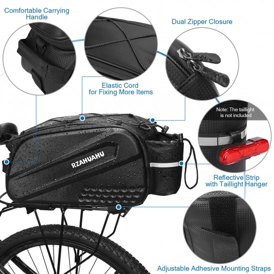 Aomiun 10L Multifunctional Bicycle Rear Seat Bag Waterproof Cycling Bike Rack Trunk Cargo Bag Pannier Bag Handbag Shoulder Bag