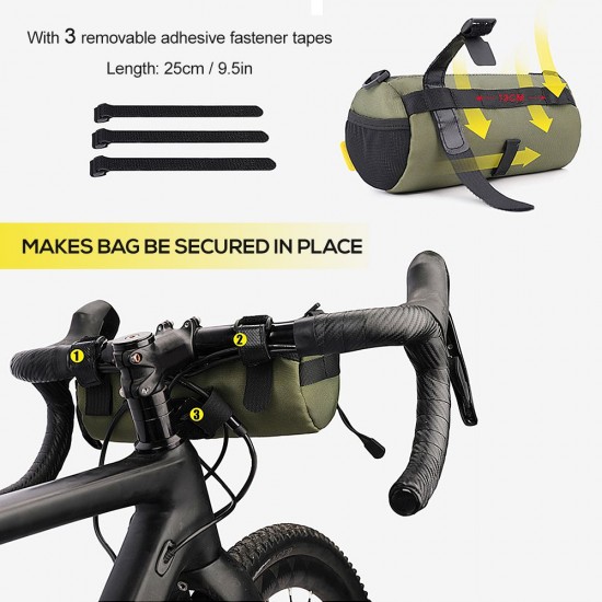 Bike Handlebar Bag Cycling Front Cylinder Storage Bag Bicycle Mobile Phone Holder Front Frame Top Tube Pouch Shoulder Bag Elastic Band