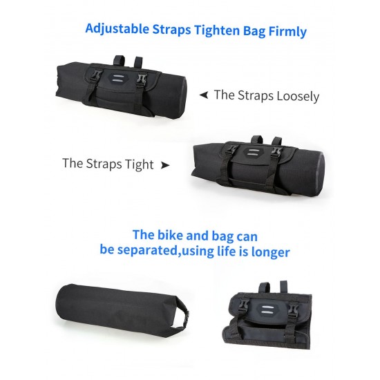 Bike Handlebar Bag Waterproof Adjustable Capacity Bicycle Front Tube Bag with Detachable Cycling Dry Pack (3-7L)