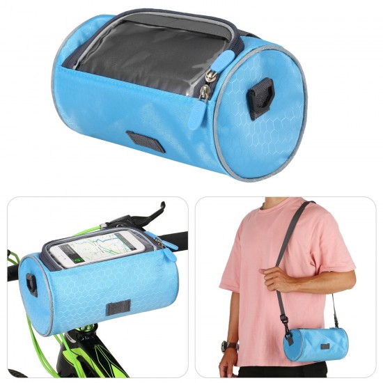 Waterproof Bike Handlebar Bag Bicycle Front Bag Touchscreen Phone Holder Bag Pack Shoulder Bag MTB Cycling Storage Bag Pannier