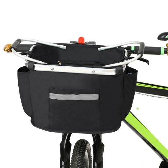 Collapsible Bike Basket Bicycle Handlebar Front Basket Pet Carrier Bag for Shopping Commuting