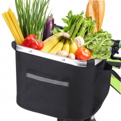 Collapsible Bike Basket Bicycle Handlebar Front Basket Pet Carrier Bag for Shopping Commuting