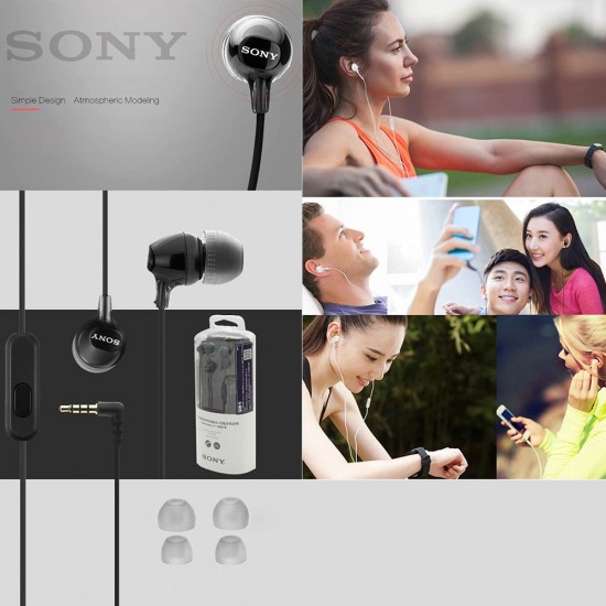 SONY MDR-EX15AP In-Ear Earphones 3.5mm Wired Earbuds Subwoofer Stereo Handsfree with Microphone Portable Headset