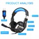 USB Wired Gaming Headset Stereo Surround Sound Headphone with Noise Cancelling Mic 50mm Drivers 3.5mm Volume Control for PC Laptop