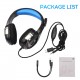 USB Wired Gaming Headset Stereo Surround Sound Headphone with Noise Cancelling Mic 50mm Drivers 3.5mm Volume Control for PC Laptop