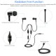 FC12 Stereo Music Headset Air Tube 3.5mm Anti-radiation Earphone In-ear Headphone Radiation Free Noise Reduction Line Control with Mic Black for Smart Phones Desktop Notebook Tablet PC