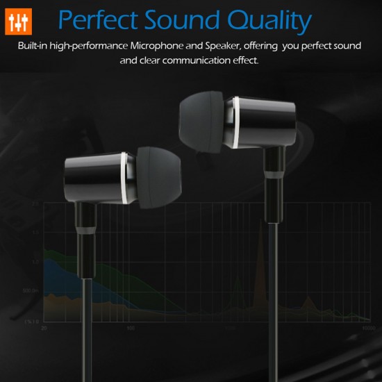 FC12 Stereo Music Headset Air Tube 3.5mm Anti-radiation Earphone In-ear Headphone Radiation Free Noise Reduction Line Control with Mic Black for Smart Phones Desktop Notebook Tablet PC