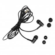 FC12 Stereo Music Headset Air Tube 3.5mm Anti-radiation Earphone In-ear Headphone Radiation Free Noise Reduction Line Control with Mic Black for Smart Phones Desktop Notebook Tablet PC