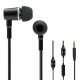 FC12 Stereo Music Headset Air Tube 3.5mm Anti-radiation Earphone In-ear Headphone Radiation Free Noise Reduction Line Control with Mic Black for Smart Phones Desktop Notebook Tablet PC