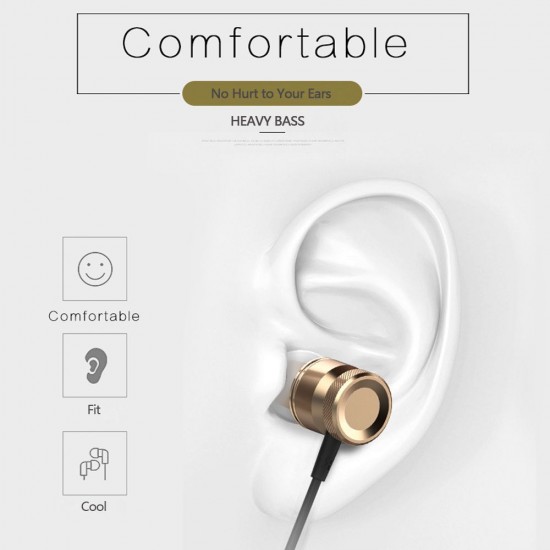 USB Type-C In-Ear Wired Metal Earphone Headset USB-C Earphone Earbuds In-line Control w/ Mic for Xiaomi 6 Note 3 MIX 2 Letv LeEco Le 2 3 Smartisan Pro Pro 2 Rose Gold