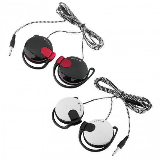 3.5mm Wired Gaming Headset On-Ear Sports Headphones Ear-hook Music Earphones w/ Microphone In-line Control for Smartphones Tablet Laptop Desktop PC