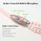 Jewelry Pearl Necklace Stereo Earphones with Microphone 3.5mm In-ear Headphone Wired Headset Earbuds for Phone Girls