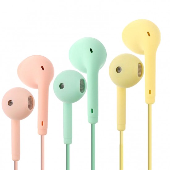 U88 Universal Wired Control Earphone Fashion Pure Color 3.5mm Plug Headphone with Microphone