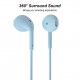 U88 Universal Wired Control Earphone Fashion Pure Color 3.5mm Plug Headphone with Microphone