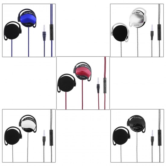 LS-Q140P Sport Headphone 3.5mm Ear-Hook Headset Line Control Earphone Earpiece with Mic for Phone