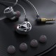 F5 6D Earphone 3.5mm Sport Headphones Stereo Bass Metal Wired Gaming Earphones with Mic In-Ear Headset