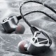 F5 6D Earphone 3.5mm Sport Headphones Stereo Bass Metal Wired Gaming Earphones with Mic In-Ear Headset