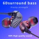 S2000 HIFI 6D Surround Sound Headphones 3.5mm Wired Sweatproof Sports In-ear Earbud with Memory Wire Earhooks for Running Music Game