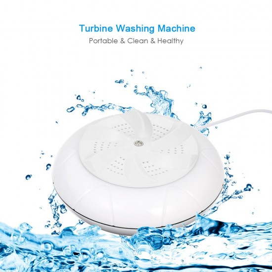 Portable Turbine Washing Machine 1 kg Laundry Quantity Mini Rotating Washer with USB Cable for Travel Home Business Trip