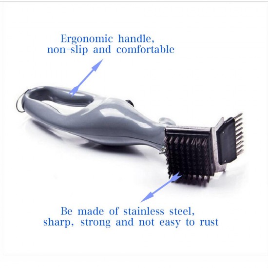 BBQ Grill Brush Cleaner Safe Stainless Steel Wire Bristles Cleaning Brush for Charcoal Gril