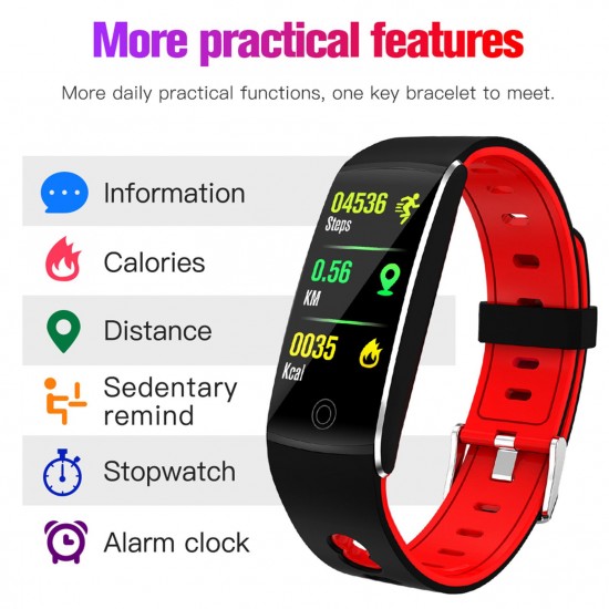 Smart Watch, Fitness Tracker, Smart Sports Bracelet, Body Temperature / PR Pulse Rate / SpO2 Blood Oxygen Sensor Saturation / Blood Pressure Monitoring, Step Calorie Counter Sleep Monitoring, IP67 Waterproof Smart Bracelet