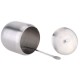 Stainless Steel Drum Shaped Cruet Seasoning Pot Sugar Coffee Can Container with Spoon Kitchen Tool