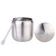 Stainless Steel Drum Shaped Cruet Seasoning Pot Sugar Coffee Can Container with Spoon Kitchen Tool