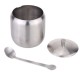 Stainless Steel Drum Shaped Cruet Seasoning Pot Sugar Coffee Can Container with Spoon Kitchen Tool