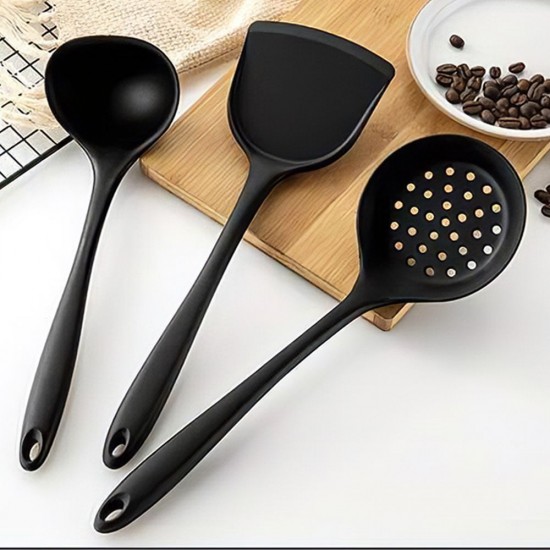 Kitchen Utensils Set 9Pcs All Over Silicone Non-stick Barreled Cooking Utensils Set Silica Gel Utensil Kitchenware Set