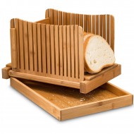 Bamboo Bread Slicer with Cutting Board Foldable Adjustable Bread Slicer For Homemade Bread Loaf Cakes