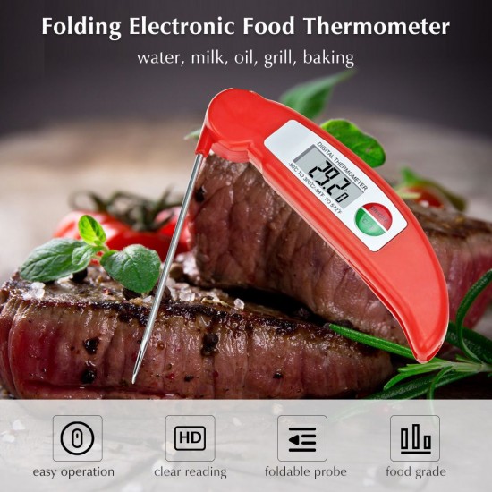 Thermometer Instant Read Digital Cooking Thermometer ℃/℉ Switch Candy Super Long Probe Kitchen BBQ Grill Smoker Meat Oil Milk Yogurt Temperature