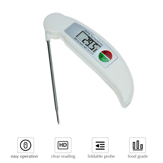 Thermometer Instant Read Digital Cooking Thermometer ℃/℉ Switch Candy Super Long Probe Kitchen BBQ Grill Smoker Meat Oil Milk Yogurt Temperature